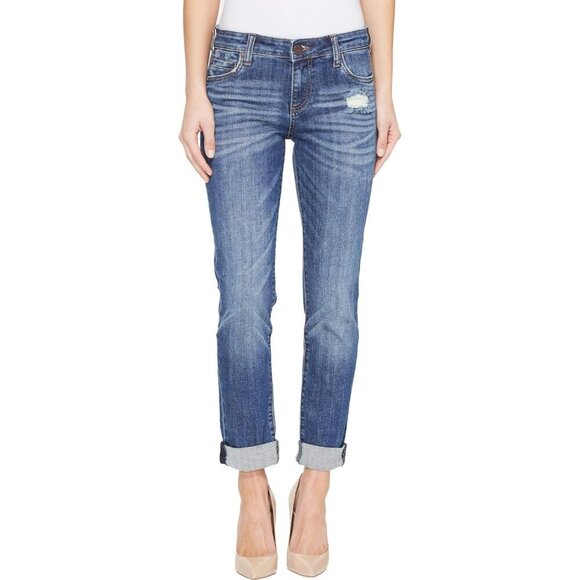 Women’s Boyfriend Jeans Cotton Spandex Mid Rise Five Pocket Casual